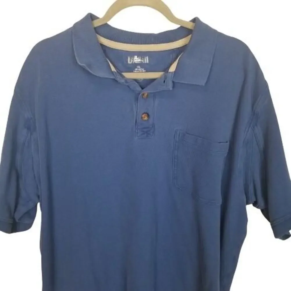 Duluth Trading Co Mens Polo Shirt Size XL Gorpcore Business Casual Cotton Blue